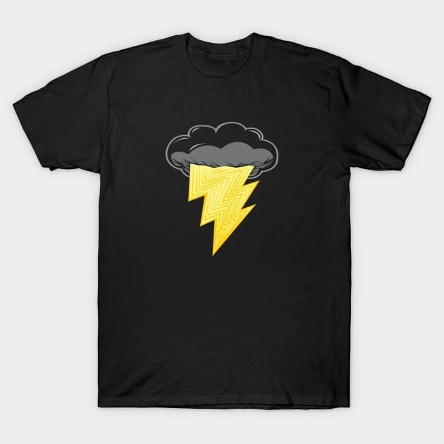 Lil Black Cloud, Big Thunderbolt T-Shirt by AnOakEye